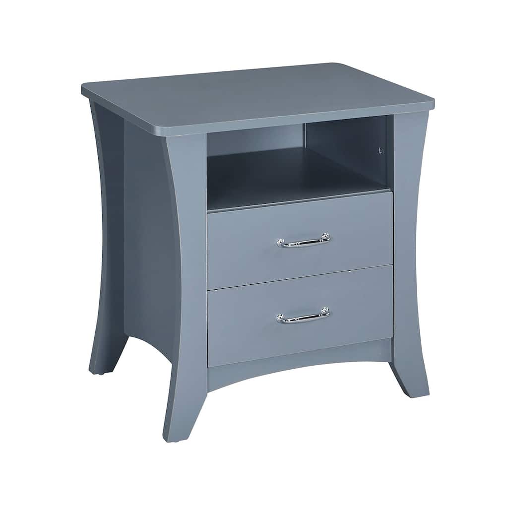 Nightstand with Top Open Compartment and 2 Drawers