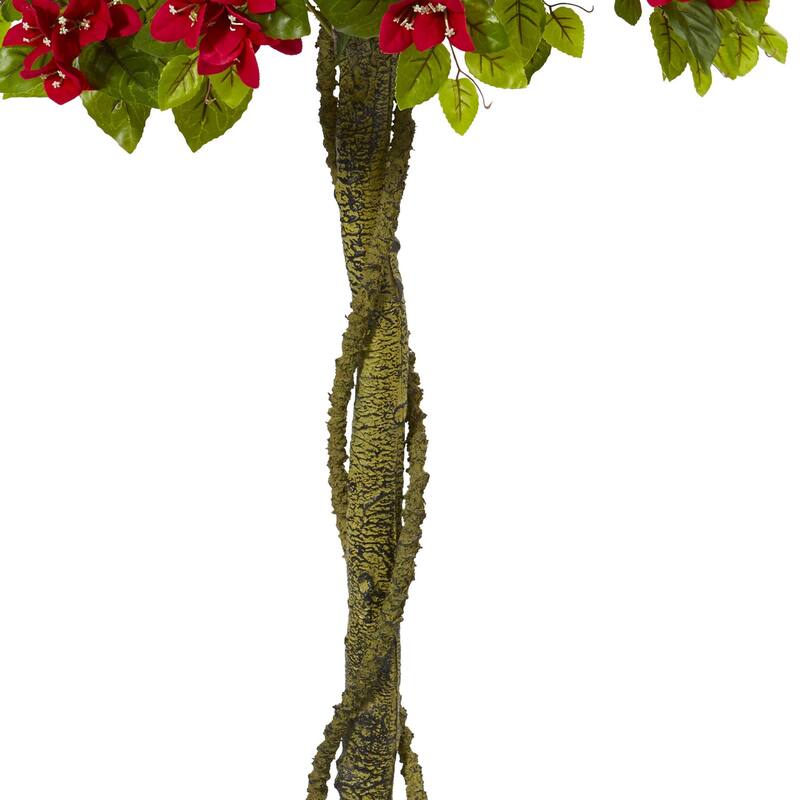 Artificial Topiary Tree 5ft - Indoor Decorative Plant, Elegant Home Accent, Stylish Green Décor - Red