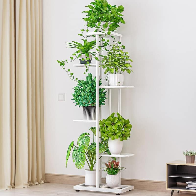 6 Tier Plant Stand, 7 Potted Indoor Tall Plant Holders, Corner Metal Tiered Plant Stands, Multiple Plant Display Rack