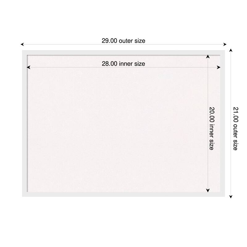 Incline White Wood Framed Cork Board - Bulletin Board, Organization Board, Pin Board - White - 29 x 21 in