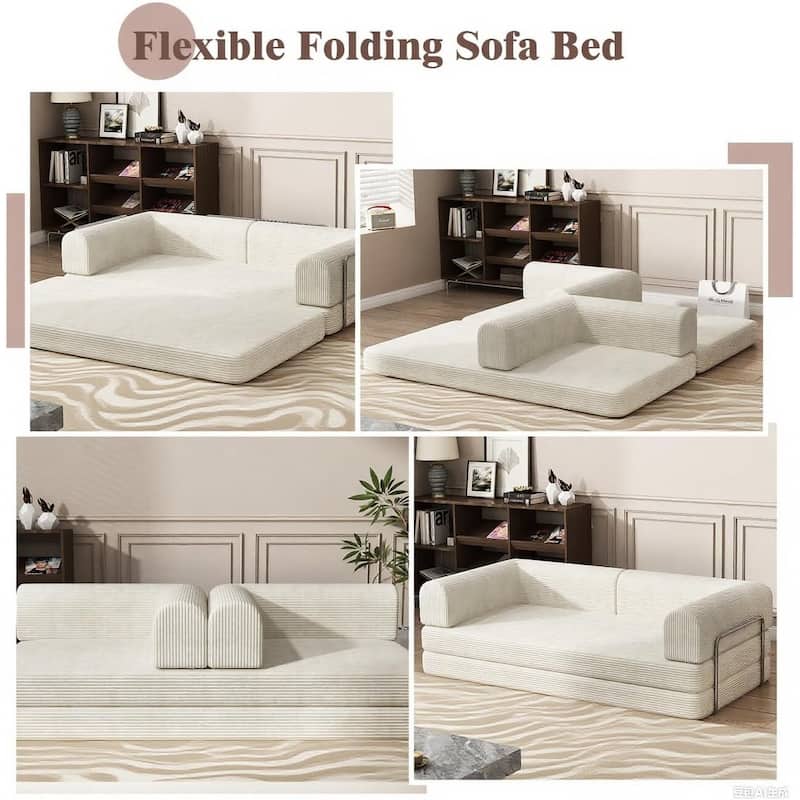 1 PC Convertible Modular Sleeper Sofa Bed for Living Room Lounge Studio