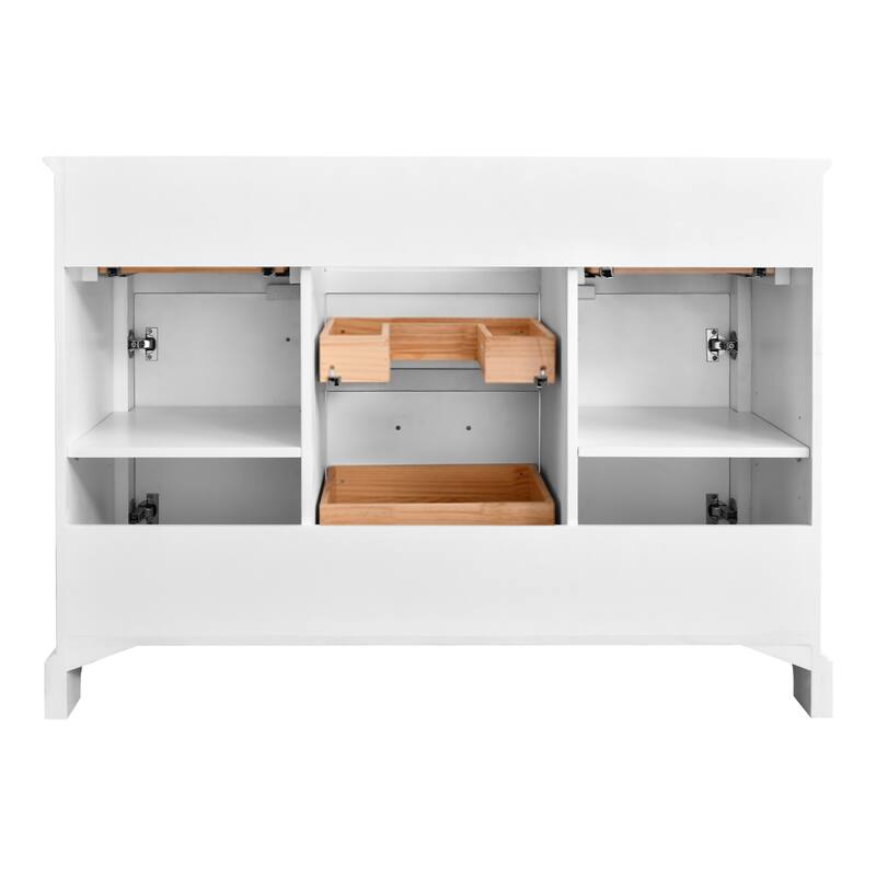 Nephelily 48" 60" 72" Vintage Uni-Vanity Bathroom Cabinet, Extra-Tall Drawer - 48 in. Base Only No Top