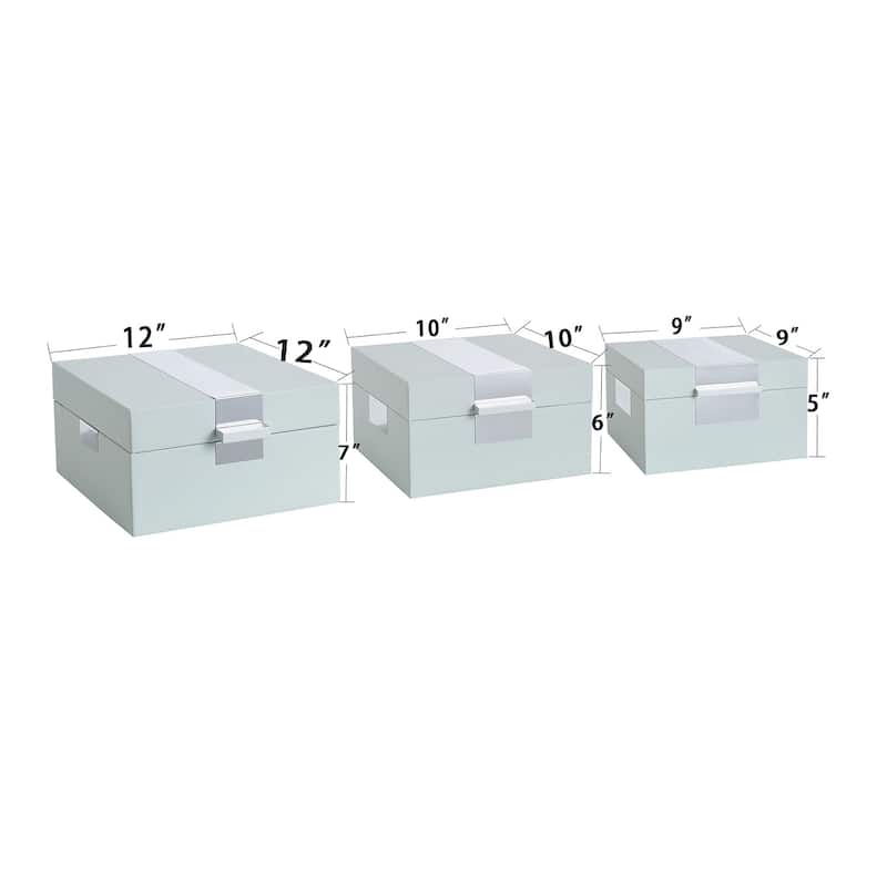 StyleCraft Norman Wyatt - John - Set of 3 Leather Wrapped Accessory Boxes