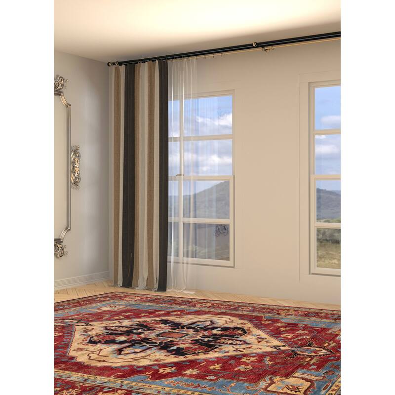 ECARPETGALLERY Hand-knotted Jules Serapi Dark Red Wool Rug - 9'10 x 13'10