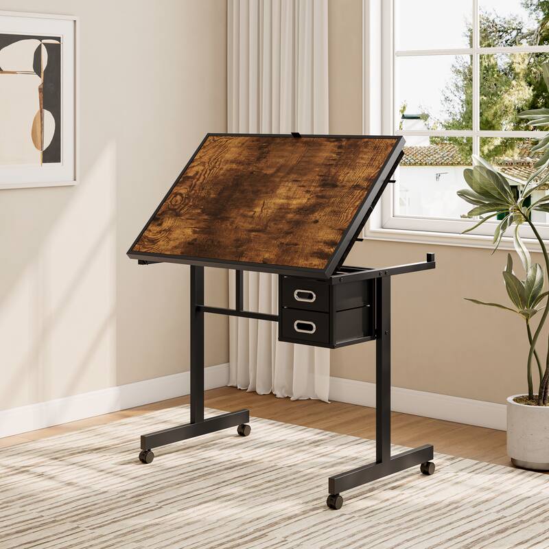 1000 Pieces Jigsaw Puzzle Metal Table Board with 4 Trays and 2 Drawers