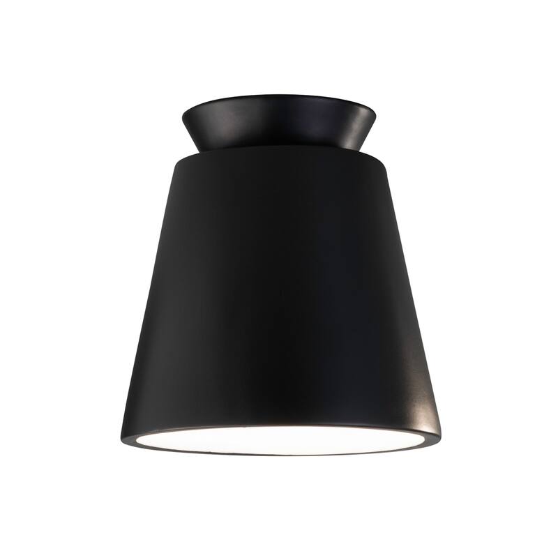 Justice Design Group Radiance Outdoor Trapezoid Ceramic Flush-Mount Light - LED - Carbon Matte Black