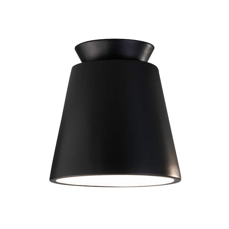 Justice Design Group Radiance Trapezoid Ceramic Flush-Mount Light - Incandescent - Carbon Matte Black