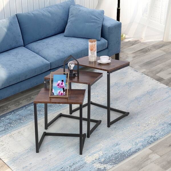 Nesting Coffee Table End Side Table Living Room Sofa Set Of 3 25 2x16 14x16 14 Inch Overstock