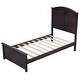preview thumbnail 27 of 30, Farmhouse Wooden Platform Full Size Bed With Curl Design Headboard And Footboard For Teenager, Espresso