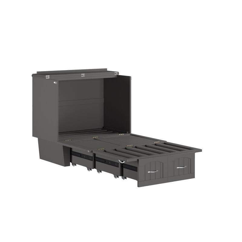 Murphy Bed Chest - Storage Drawer & USB Charger - Space Saving Furniture