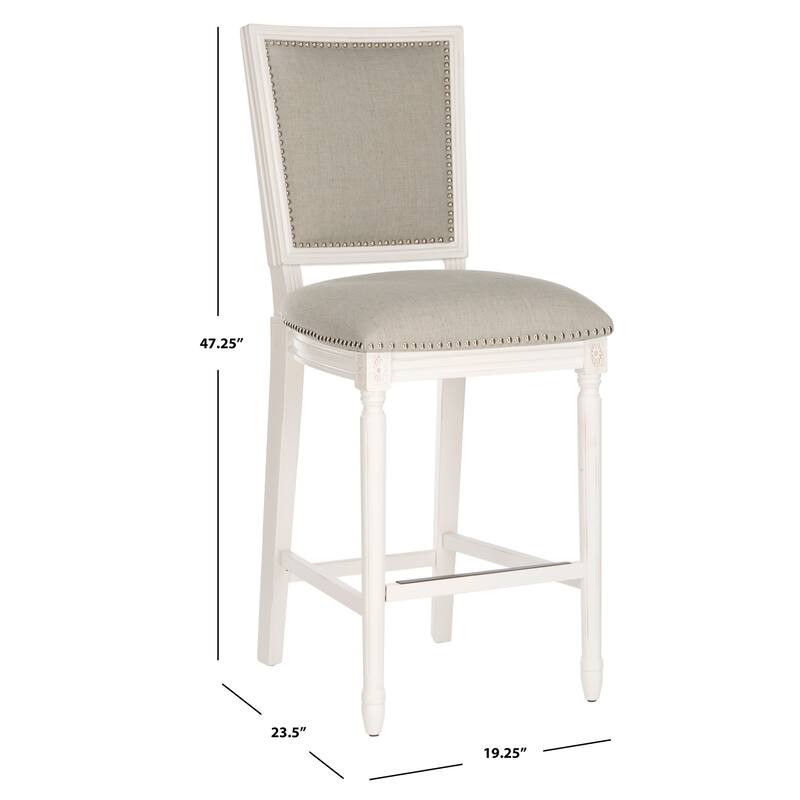 SAFAVIEH Rusmira-30 Inch Rectangular Bar Stool (Set of 2) - 23.5" x 19.3" x 47.3" - 19Wx24Dx47H