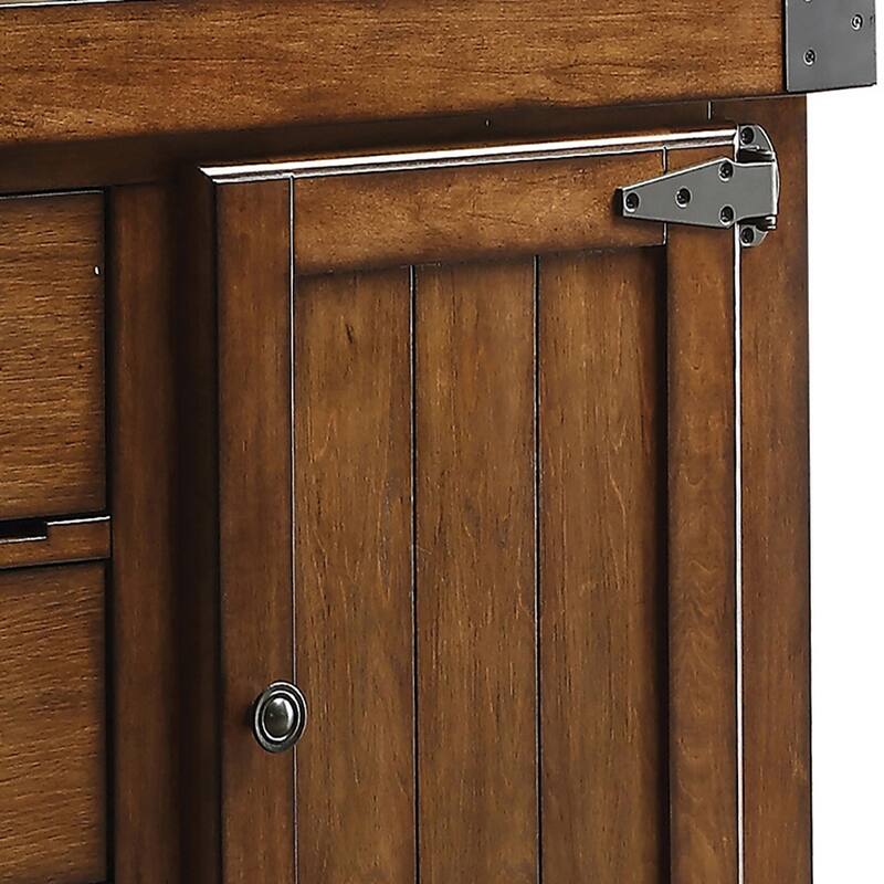 Battier Antique Tobacco 3-Drawer Kitchen Cart