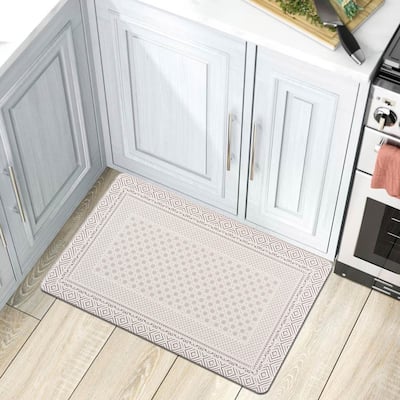 World Rug Gallery Bordered Bohemian Anti-Fatigue Standing Mat