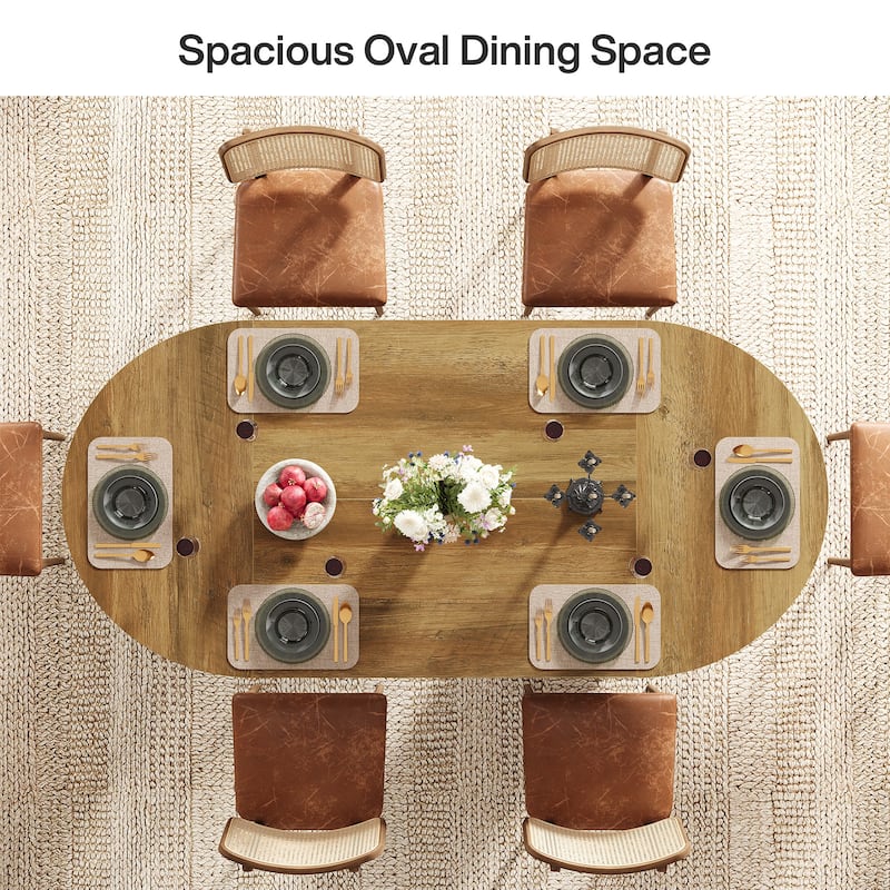 63" Oval Dining Table, Farmhouse Kitchen Table