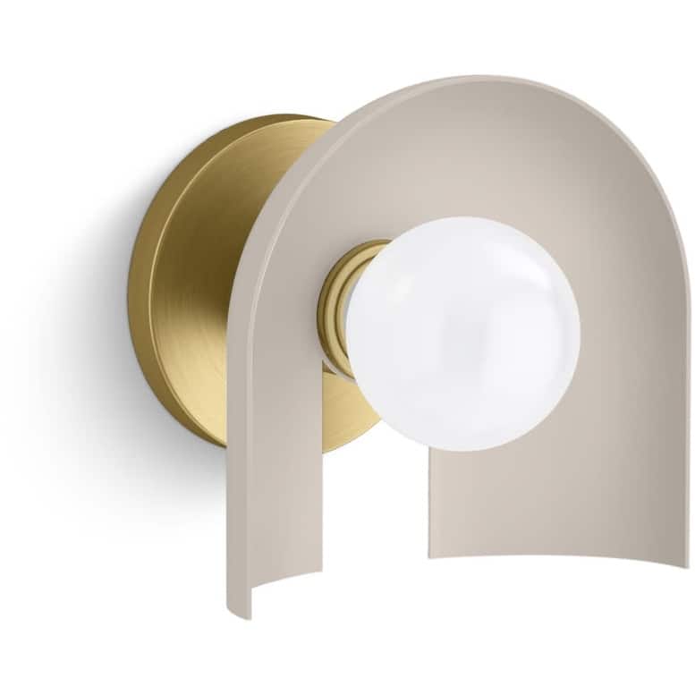 Kohler Lighting 31782-SC01 Jabot 8" Tall Wall Sconce - Biscuit Satin Brushed Moderne Brass
