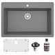 preview thumbnail 39 of 62, Karran QT-812 Top Mount 33 in. Large Single Bowl Quartz Kitchen Sink Kit