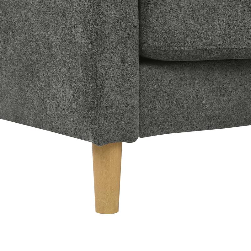 Modern Minimalist 2-Seater Sofa with sturdy wooden legs,plush backrest and armrest cushions