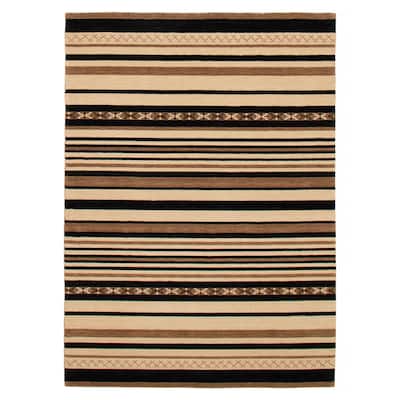ECARPETGALLERY Hand-knotted Kashkuli Gabbeh Light Brown Wool Rug - 5'6 x 7'11