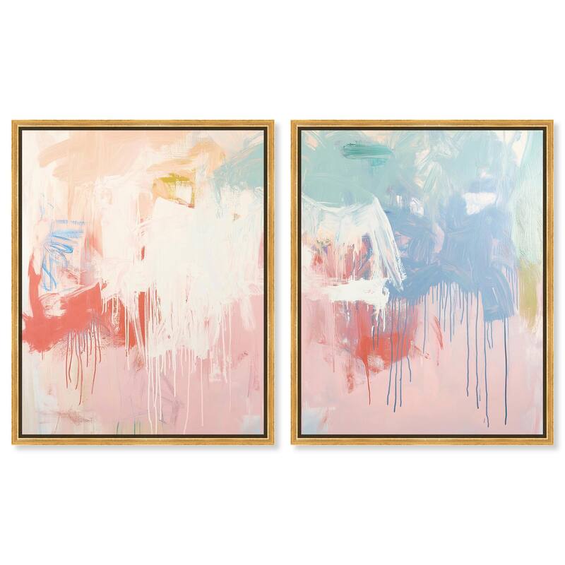 Breath of Colors Canvas Set of 2 by Art Remedy - 20" x 24" - Gold