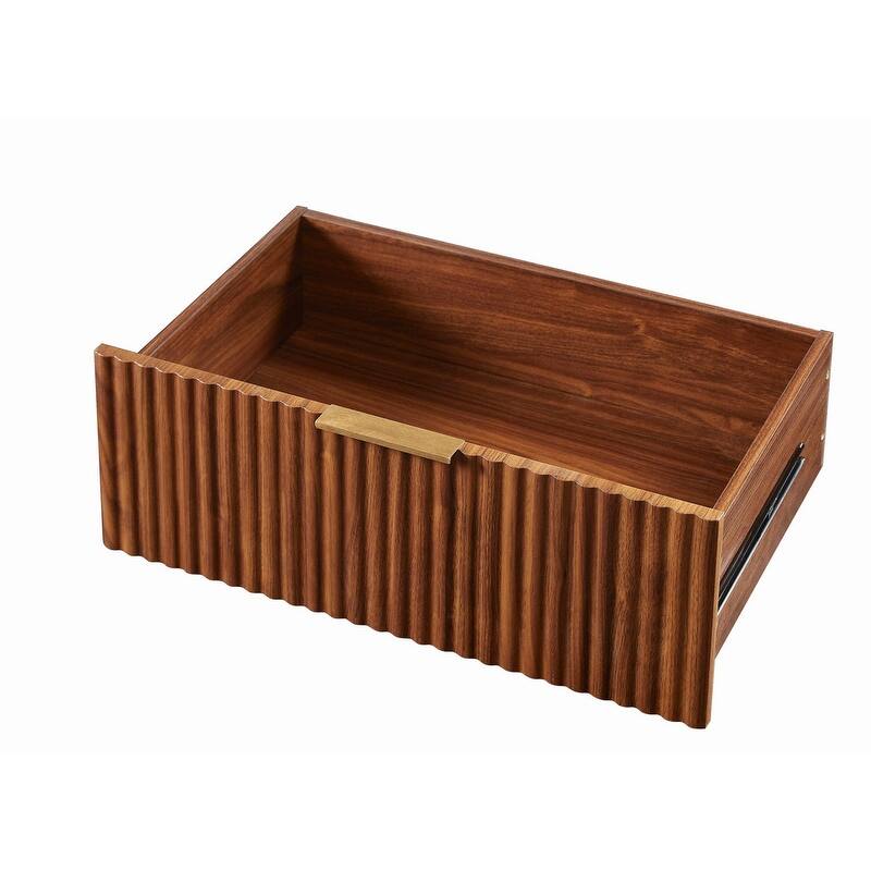 Modern Fluted 3-Drawer Dresser Nightstand with Easy Clean Waterproof Surface (Set of 2)