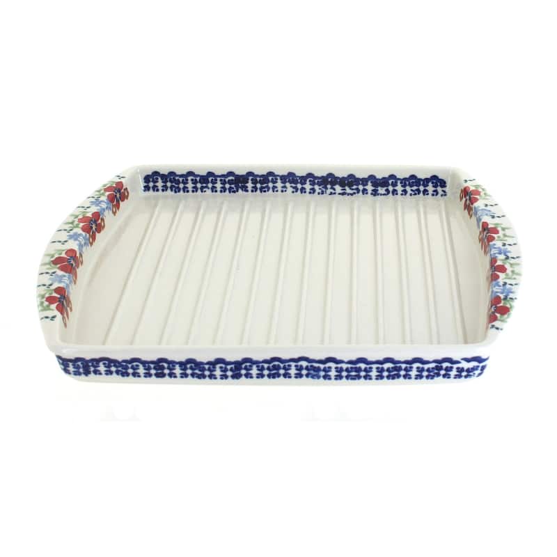 Blue Rose Polish Pottery P191 Manufaktura Bacon Cooker