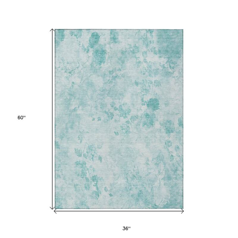 HomeRoots Floral Transitional Rectangle Outdoor Rug