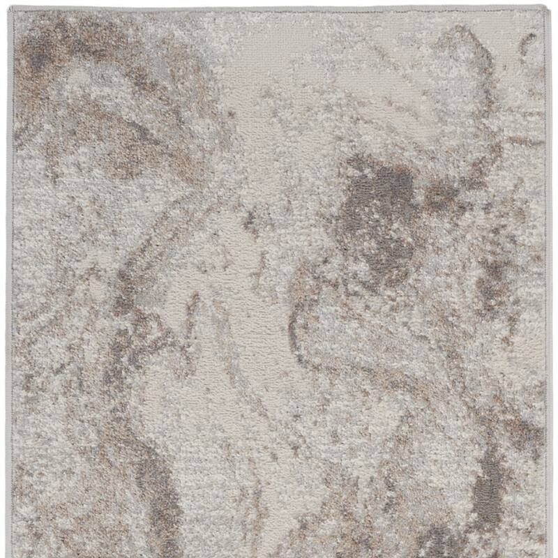 Fozow Abstract Modern Non Skid Stain Resistant Low Pile Area Rug By HomeRoots - 90' X '27' X '0.25