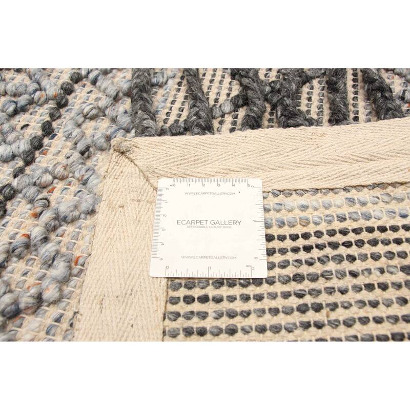 ECARPETGALLERY Braid weave Sienna Beige Wool Rug - 5'3 x 7'5