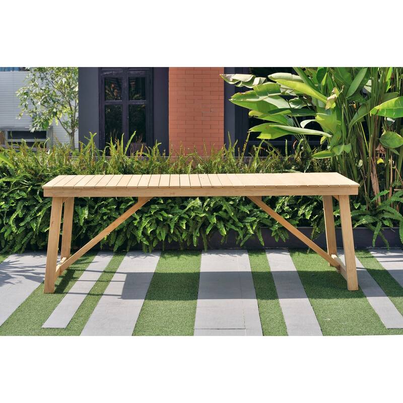 3.25' x 7.5' Tortilla Brown Indoor and Outdoor Modern Country Style Rectangular Patio Garden Dining Table