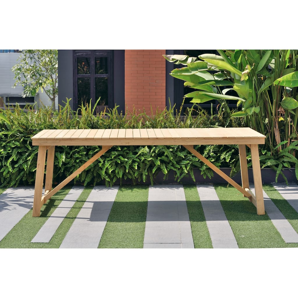 3.25' x 7.5' Tortilla Brown Indoor and Outdoor Modern Country Style Rectangular Patio Garden Dining Table