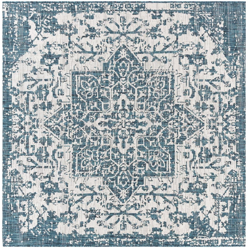 Livabliss Eagean Updated Traditional Medallion Indoor / OutdoorArea Rug