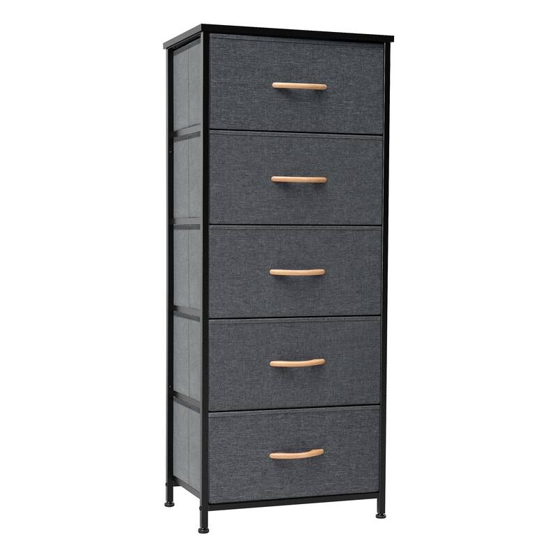 Crestlive Products Household 5-Drawer Vertical Dresser Storage Chest - Grey - 5-drawer