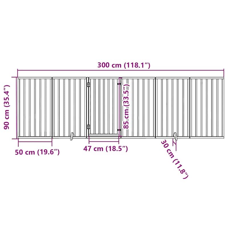 vidaXL Dog Gate Foldable Poplar Wood