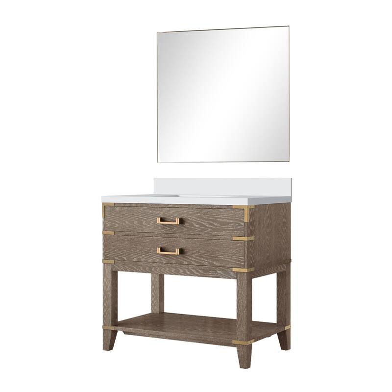Norwalk Bath Vanity with Quartz Top, Sink and Mirror
