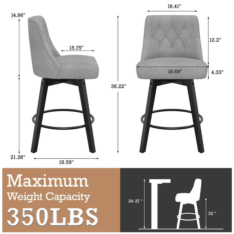 Bar Stools Set of 2 - N/A