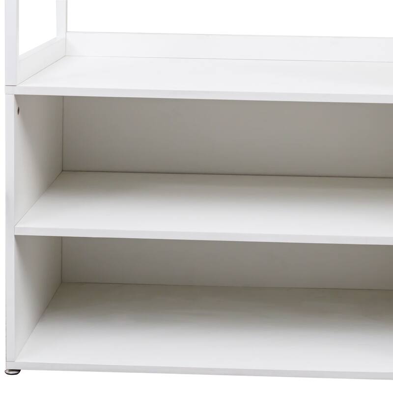 White Wardrobe Closet – Spacious 2-Door Storage Cabinet with Shelves & Hanging Rod, Ideal for Bedroom, Living Room.