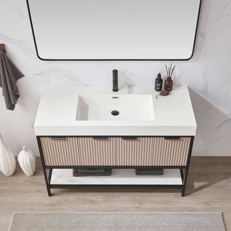 Marcilla 48 in. Single Sink Bath Vanity with Stone Sink Top