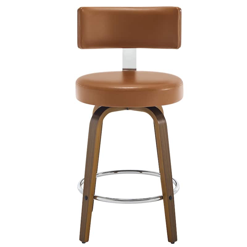 Upholstered Wood Swivel Bar/ Counter Stools, Set of 3