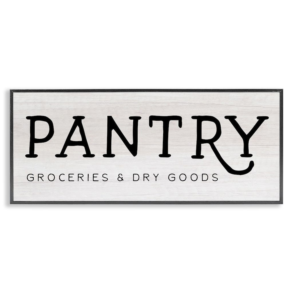 Stupell Rustic Pantry Sign Text Groceries Dry Goods Framed Wall Art - White