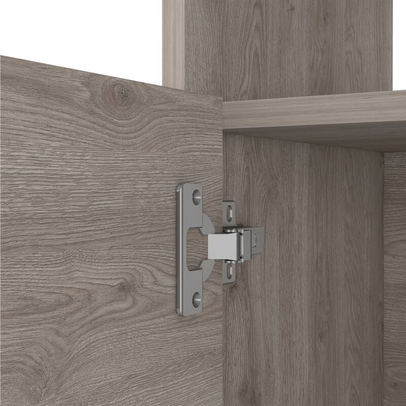 FM Furniture Bristol Nightstand with Cabinet and Open Shelf