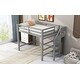 preview thumbnail 4 of 30, Full Size Loft Bed with Built-in Wardrobe Closet, Storage Staircase, Solid Pine Frame, Space-Saving Design