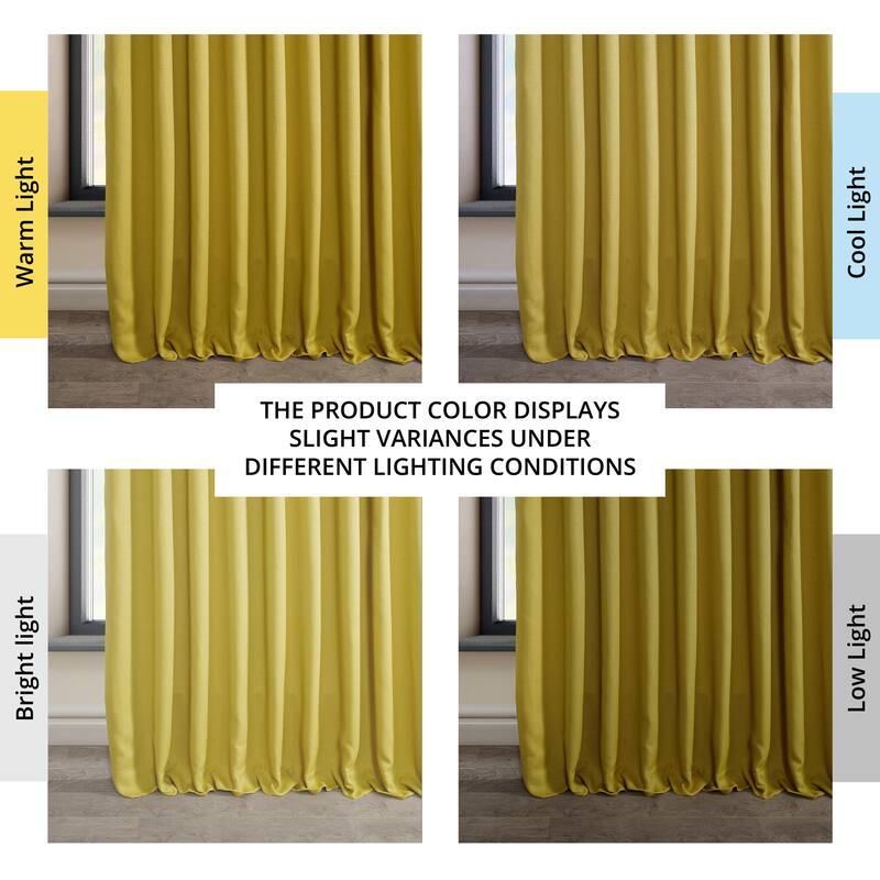 Exclusive Fabrics Faux Linen Extra Wide Room Darkening Curtains Panel - Versatile Privacy Drapery for Wide Windows (1 Panel)