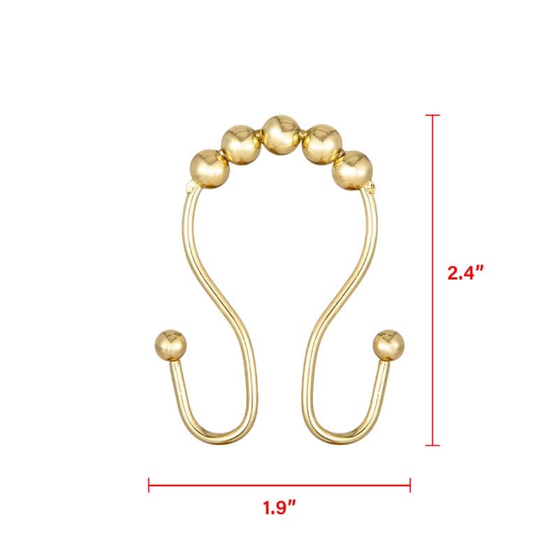 Utopia Alley 71x71inch 3G Clear PEVA Shower Liner - with Rust-Proof Stainless Steel Double Roller Ball Shower Hooks
