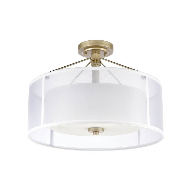 Elk Home Diffusion Aged Silver With Silver Shade 3 Light Semi Flush