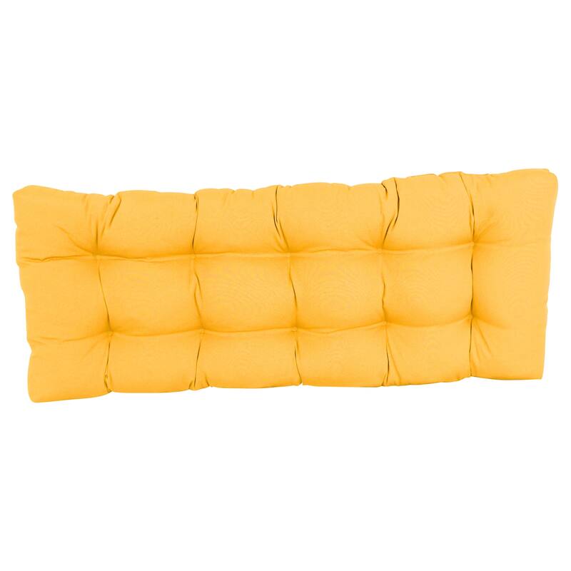Solid Twill Tufted Indoor Bench Cushion (Multiple widths from 42 to 60 inch)