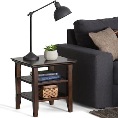 WYNDENHALL Normandy Solid Wood Square Transitional End Table - 19 inch Wide