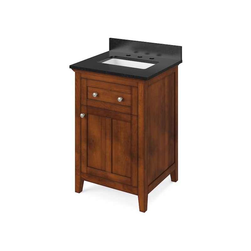 Jeffrey Alexander VKITCHA24-GRANITE Chatham 24" Free Standing Vanity - Chocolate / Black - Natural Finish