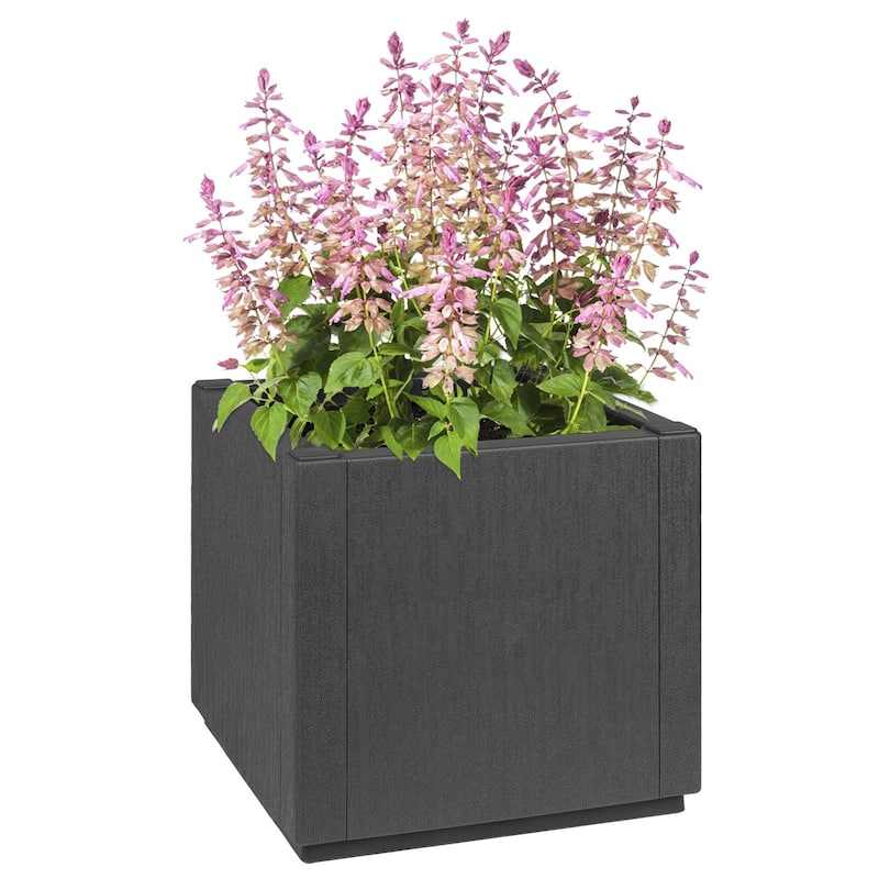vidaXL Garden Planter Patio Outdoor Flower Pot Herb Planter Pot Flower Box PP - 14.2 x 14.2 x 13.8 in