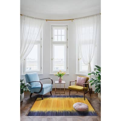 Yellow Transitional Ombre Santa Fe Area Rug - A Blend of Modern Sophistication and Warm Elegance