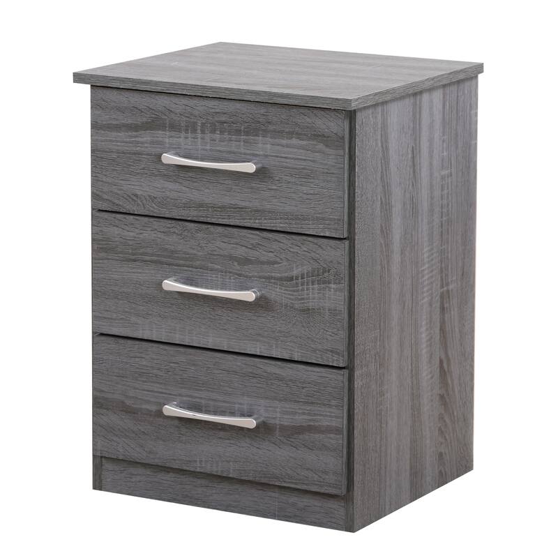 Contemporary Gray Nightstand with Space-Saving Design